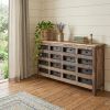 Brown Reclaimed Hardwood Sideboard With 16 Pull Out Drawers