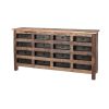 Brown Reclaimed Hardwood Sideboard With 16 Pull Out Drawers