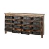 Brown Reclaimed Hardwood Sideboard With 16 Pull Out Drawers