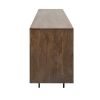 Medium Brown Solid Mango Wood Finish Sideboard With 6 Easy Sliding Drawers