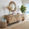 Brown Solid Mango Wood Finish Sideboard With 4 Cabinet Doors
