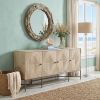 Light Brown Solid Mango Wood Sideboard With 4 Cabinet Doors