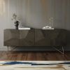 Dark Brown Solid Mango Wood Finish Sideboard With 4 Cabinet Doors