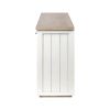 Brown Solid Mango Wood Top & White Frame Sideboard With 4 Cabinet Doors