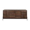 Brown Solid Wood Sideboard With 6 Drawers And 2 Cabinet Doors