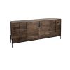 Brown Solid Wood Sideboard With 6 Drawers And 2 Cabinet Doors