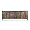 Brown Solid Mango Wood Finish Sideboard With 3 Drawers And 2 Cabinet Doors
