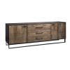 Brown Solid Mango Wood Finish Sideboard With 3 Drawers And 2 Cabinet Doors