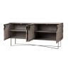 Light Brown Solid Mango Wood Finish Sideboard With 4 Cabinet Doors