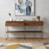 Brown Wood And Silver Metal Frame With 2 Drawer And Sideboard