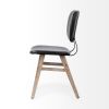 Set Of Two Black And Brown Upholstered Faux leather Open Back Side Chairs