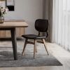 Set Of Two Black And Brown Upholstered Faux leather Open Back Side Chairs