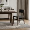 Black And Brown Metal and Wood Open Back Dining Side Chair