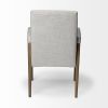 Cream And Brown Upholstered Fabric King Louis Back Dining Arm Chair