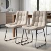 Set Of Two White And Black Upholstered Fabric Open Back Side Chairs