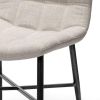 Set Of Two White And Black Upholstered Fabric Open Back Side Chairs