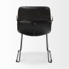 Black Upholstered Faux Leather Dining Arm Chair