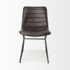 Set Of Two Black Upholstered Faux leather Side Chairs