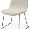 Set Of Two Cream And Gold Upholstered Fabric Side Chairs