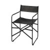 Black Leather Metal Open Back Dining Arm Chair