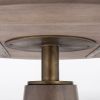 54" Brown And Gold Rounded Solid Wood And Metal Pedestal Base Dining Table
