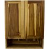 24" Brown Solid Wood Wall Mounted Accent Cabinet