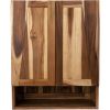 24" Shades Of Brown Solid Teak Wood Wall Mounted Accent Cabinet