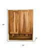 24" Brown Solid Wood Frame Wall Mounted Accent Cabinet