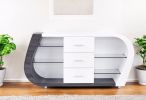 White And Grey Multi Tone Buffet With 3 Drawers