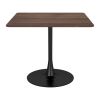 35" Square Steel Pedestal Base Dining Table