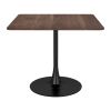 35" Square Steel Pedestal Base Dining Table