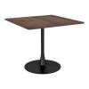 35" Square Steel Pedestal Base Dining Table