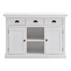 White Modern Farmhouse Large Accent Cabinet With Baskets