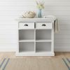 35" White Accent Cabinet With Two Drawers and Baskets