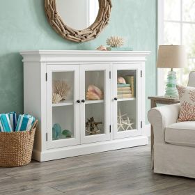 Modern Farm White Glass Door Buffet Server