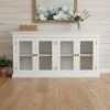Modern Farm White Glass Door Buffet Server