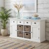 Modern Farmhouse White Buffet With Baskets