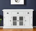 White Accent Cabinet With Glass Doors