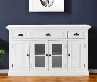 White Accent Cabinet With Glass Doors
