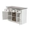 Modern Farmhouse Brown And White Large Accent Cabinet