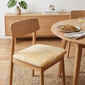17" Square Natural Off White Medical Grade Sheepskin Chair Pad
