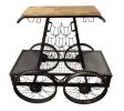 Rustic Black Rail Car Bar Cart