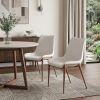Stich White Faux Leather Side or Dining Chairs Set of 2 Chairs