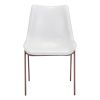 Stich White Faux Leather Side or Dining Chairs Set of 2 Chairs