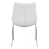 Set of Two White And Silver Upholstered Faux Leather Open Back Dining Side Chairs