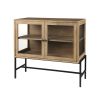 Rustic Honey Brown Two Door Shadowbox Cabinet