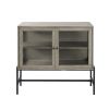 Rustic Dark Gray Two Door Shadowbox Cabinet