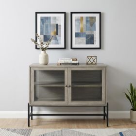 Rustic Dark Gray Two Door Shadowbox Cabinet