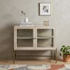 Rustic White Two Door Shadowbox Cabinet