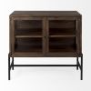 Rustic Dark Brown Two Door Shadowbox Cabinet